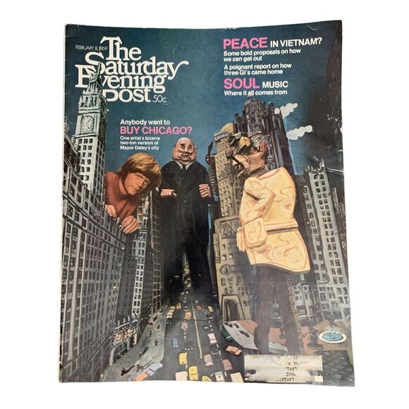 The Saturday Evening Post Feb 8 1969 Peace in Vietnam Soul Music Buy Chicago - Picture 2 of 4